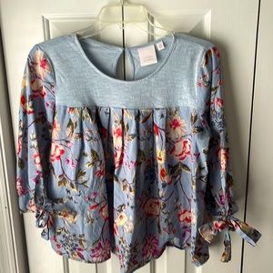 Floral Pleated Top